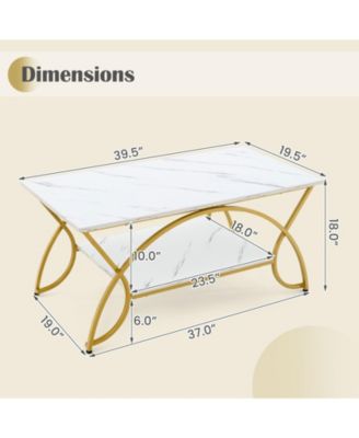 2-Tier Table Rectangle for Living Room