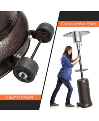 Outdoor Heater Propane Standing LP Gas Steel with Table & Wheels