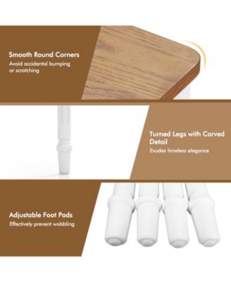 Extendable Dining Table with Rubber Wood Legs for 4-8 People