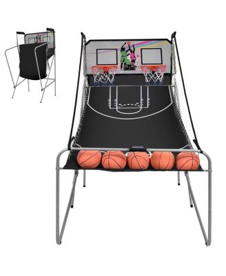 Foldable Double Electronic Basketball Game with 4 Balls Indoor