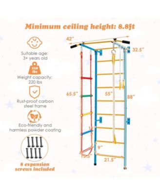 5 In 1 Kids Indoor Gym Playground Swedish Wall Ladder