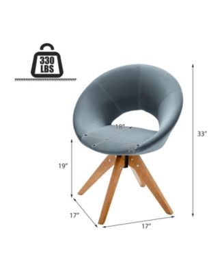 Swivel Accent Chair with Oversized Upholstered Seat for Home Office