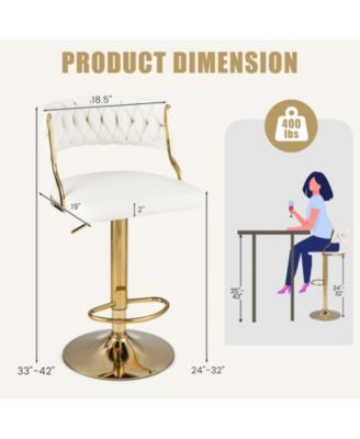 Swivel Barstool with Woven Back Set of 2 for Kitchen Island Cafe