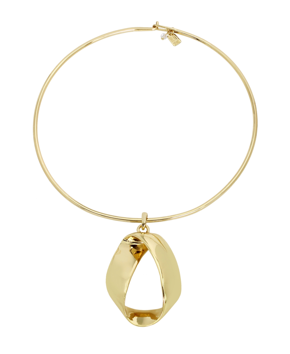 Sculptural Pendant Wire Necklace - Gold