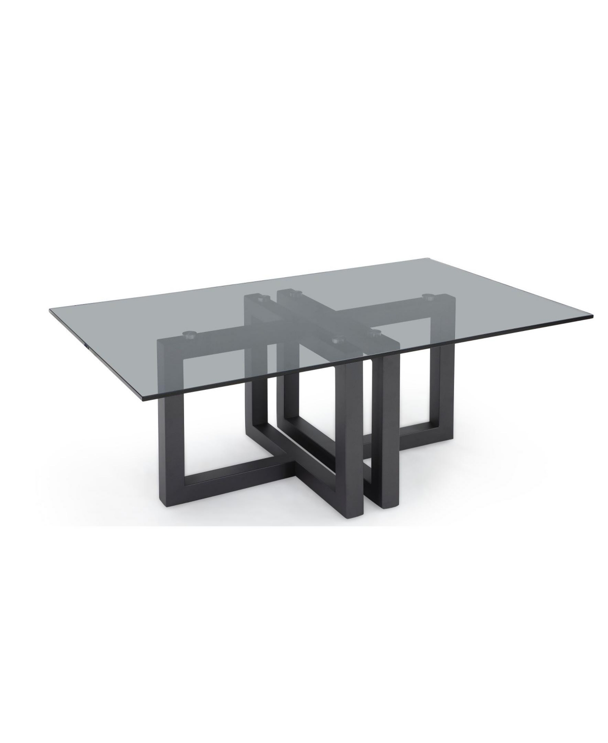 Macy's Emila 48" Rectangle Glass Mix And Match Coffee Table In Smoked Glass,gunmetal