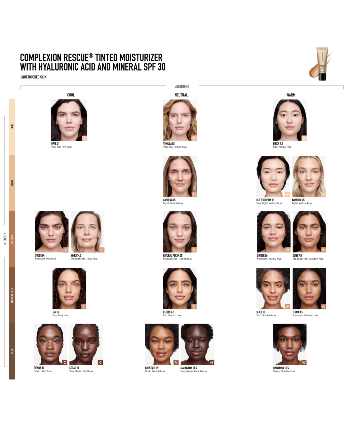 Bareminerals Mini Complexion Rescue Tinted Moisturizer With Hyaluronic Acid And Mineral Spf 30 In Ginger 06