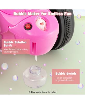 6V Kids Bubble Car Electric Ride on Motorcycle w/ Music Button & LED Headlight