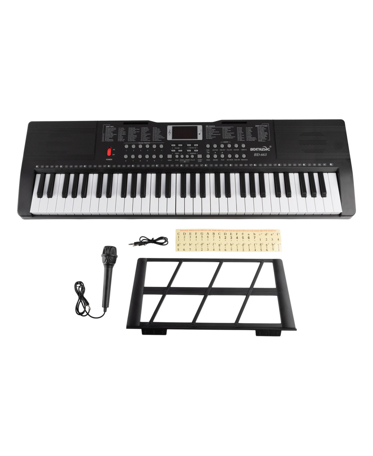 Trademark Global Hey Play Piano Keyboard With Microphone In Black