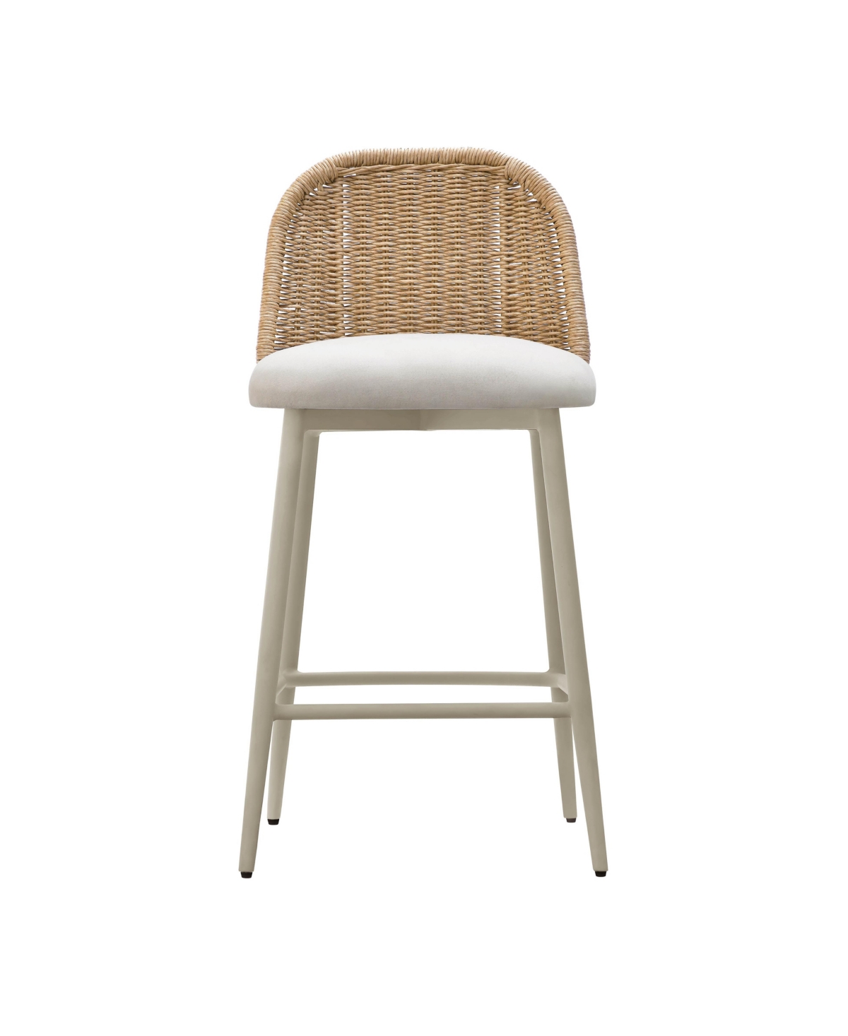 Tov Furniture Alexa Rattan Performance Fabric Outdoor Counter Stool In Cream