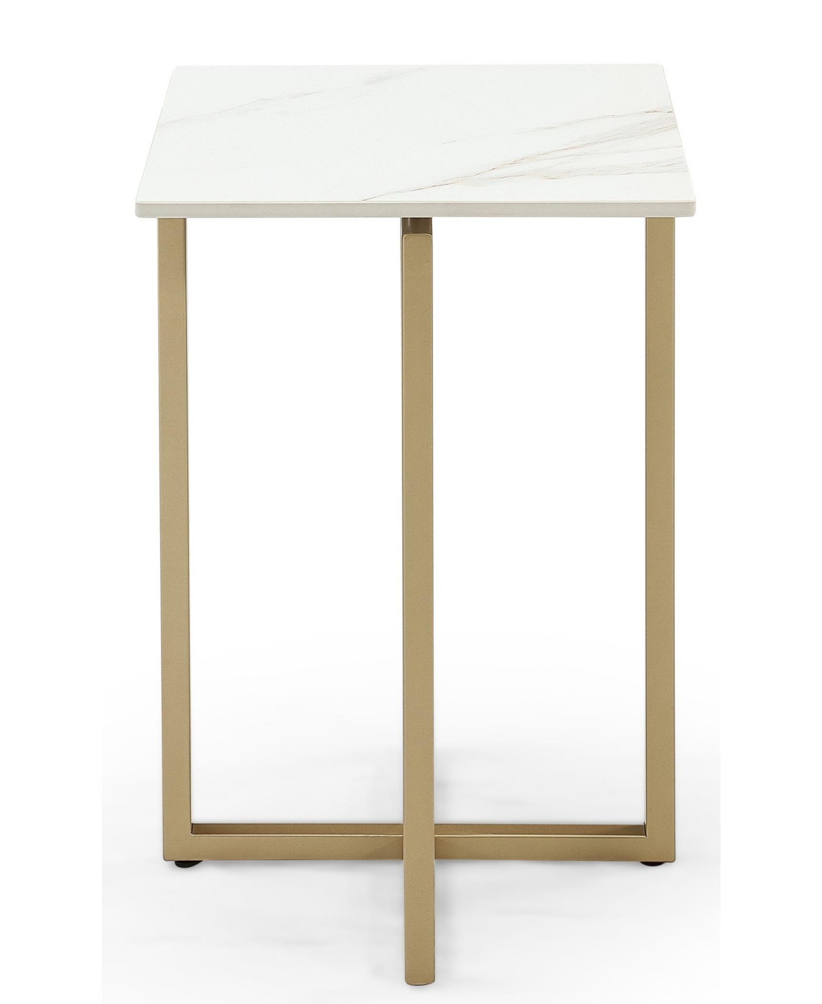 MACY'S EMILA 14" SQUARE SINTERED STONE MIX AND MATCH MARTINI TABLE 