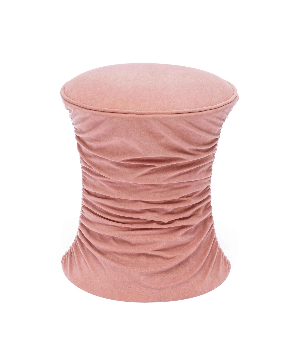Tov Furniture Bounce Ruched Velvet Adjustable Ottoman In Pink