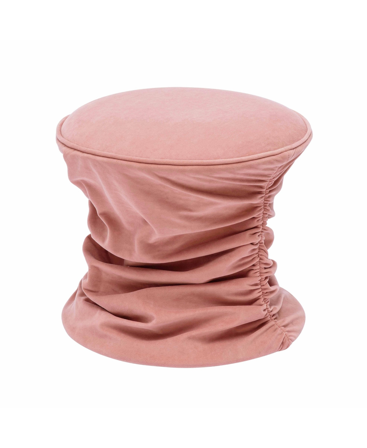 Tov Furniture Bounce Ruched Velvet Adjustable Ottoman In Pink