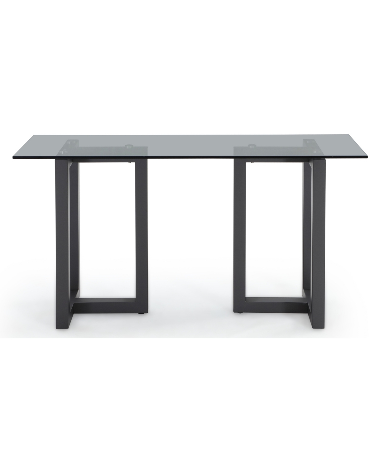 Macy's Emila 54" Glass Mix And Match Console Table In Smoked Glass,gunmetal
