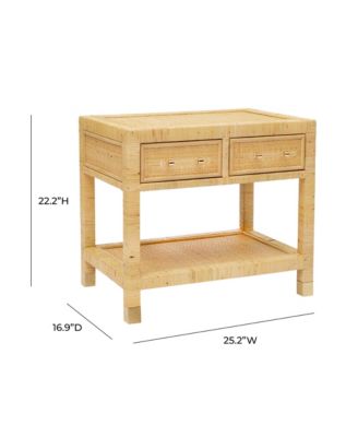 16.9" Rattan Nightstand