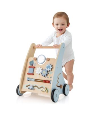 Wooden Baby Push and Pull Walker with Multi-Activity Learning Center