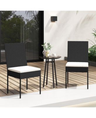 PE Wicker Patio Chairs Set of 4 with Cushions for Porch Deck Garden and Backyard-4 Pieces