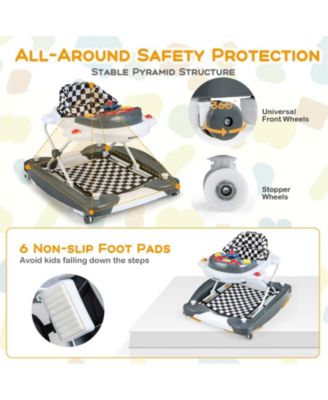 6 in 1 Foldable Baby Walker with Adjustable Height