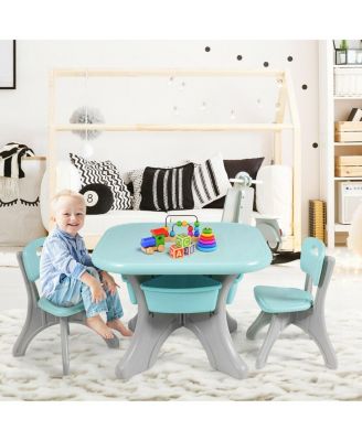 In/Outdoor 3-Piece Plastic Children Play Table & Chair Set