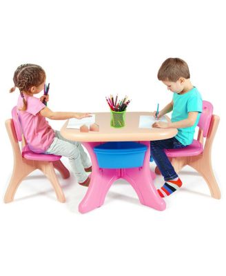 In/Outdoor 3-Piece Plastic Children Play Table & Chair Set
