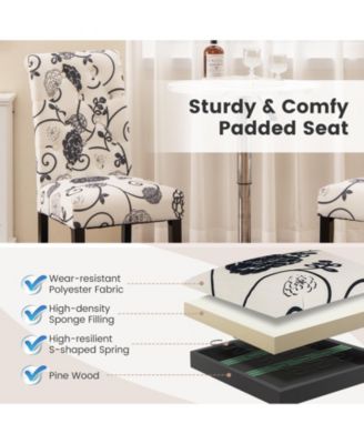 2 Pieces Tufted Dining Chair Set with Adjustable Anti-Slip Foot Pads