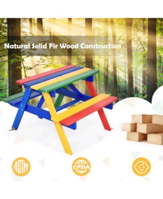 4 Seat Kids Picnic Table with Umbrella