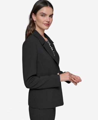 Women's Notched-Lapel Single-Button Blazer