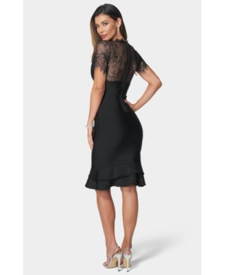 Women's Bandage Dress With Lace Detail
