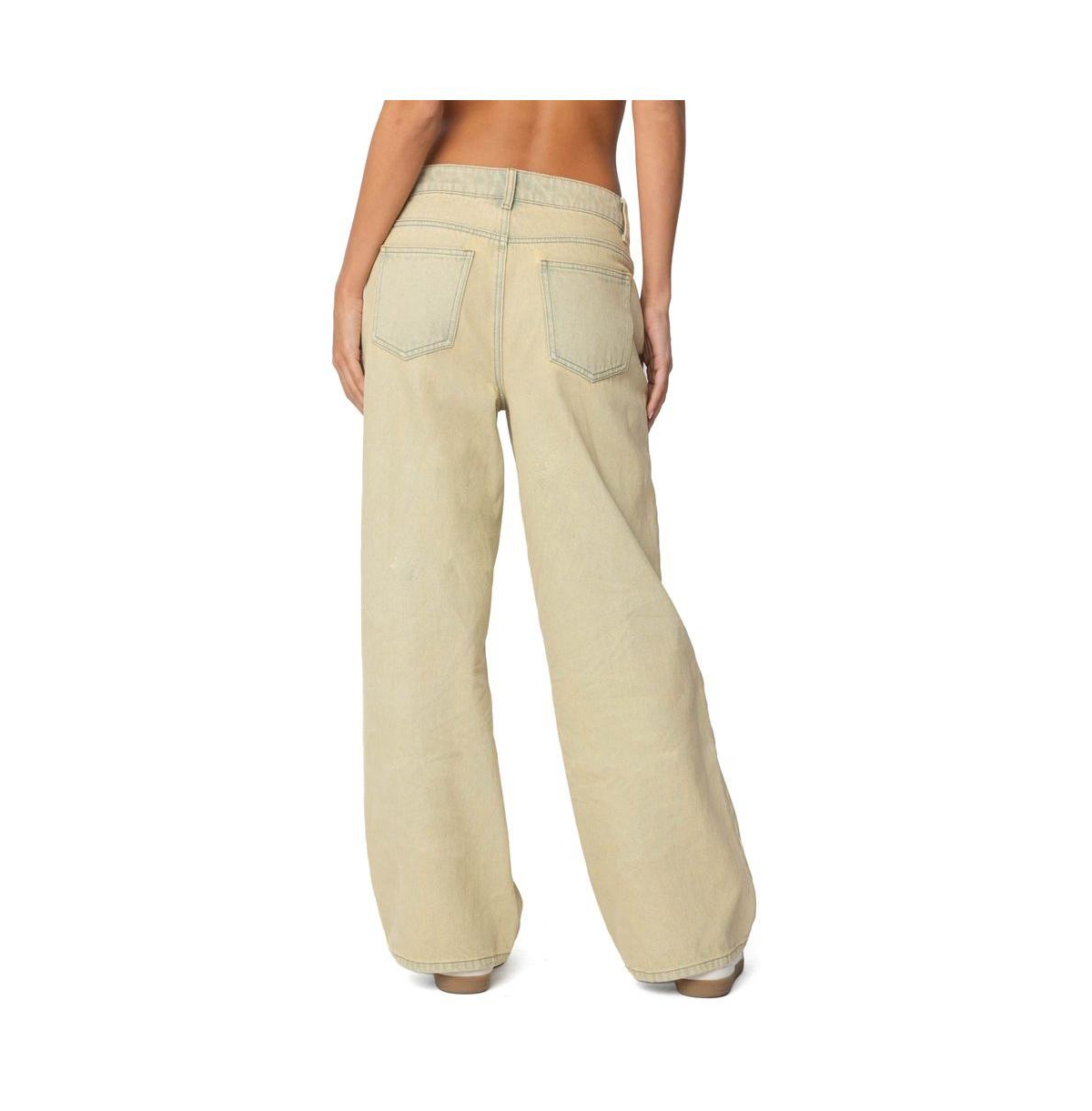 Edikted Women's Low Rise Vintage Washed Boyfriend Jeans