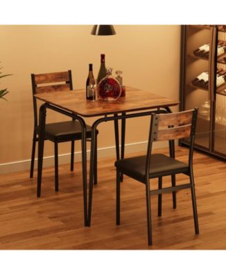 Dining Table for 2, Small Table and Chairs Set of 2, Square Dinette Set for 2, Dinner Table Set, 3 Piece Kitchen & Dining Room Sets for Small Space, Apartment (Vintage, Dining Table with 2 Chairs)