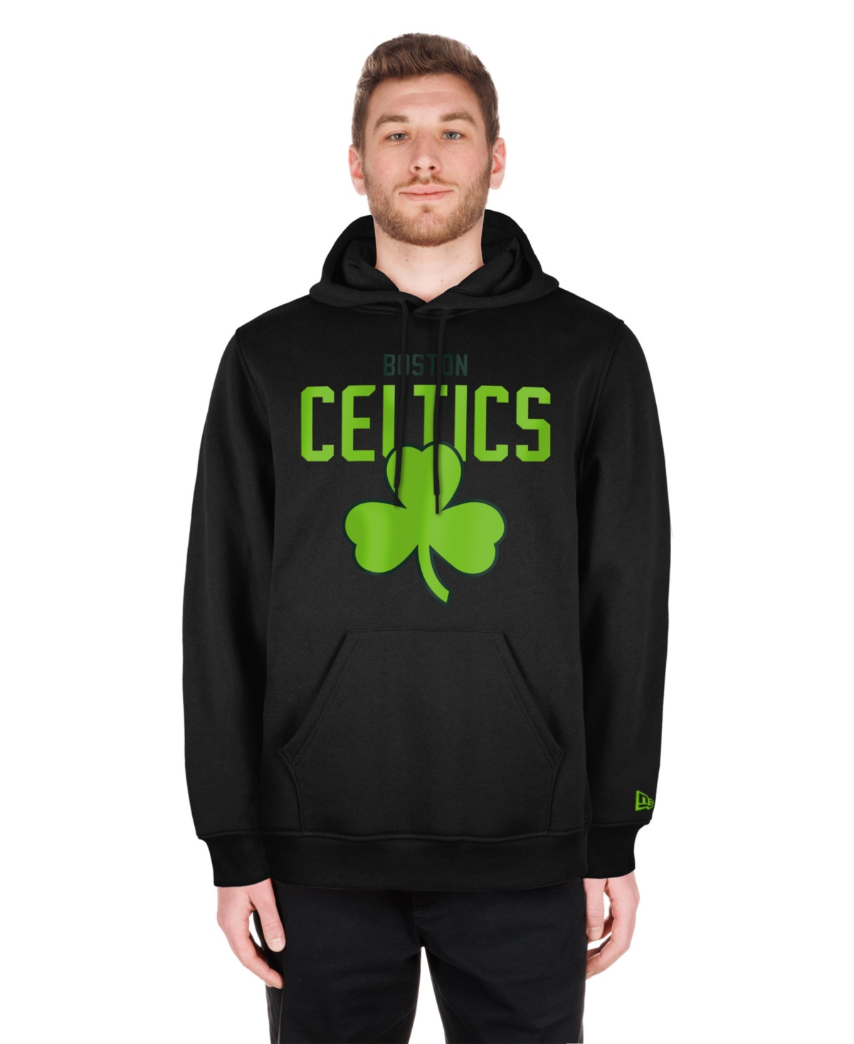 New Era Men'sBoston Celtics 2024/25 City Edition Pullover Hoodie - Black
