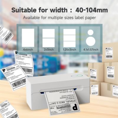 POLONO Bluetooth Thermal Shipping Label Printer, Wireless 4x6 Shipping Label Printer for Small Business, Support Android, iPhone, Windows, and Mac, Widely Used for Ebay, Amazon, Shopify, Etsy, USPS