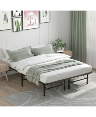Queen Size Foldable Metal Platform Bed with Tool-Free Assembly-Queen size
