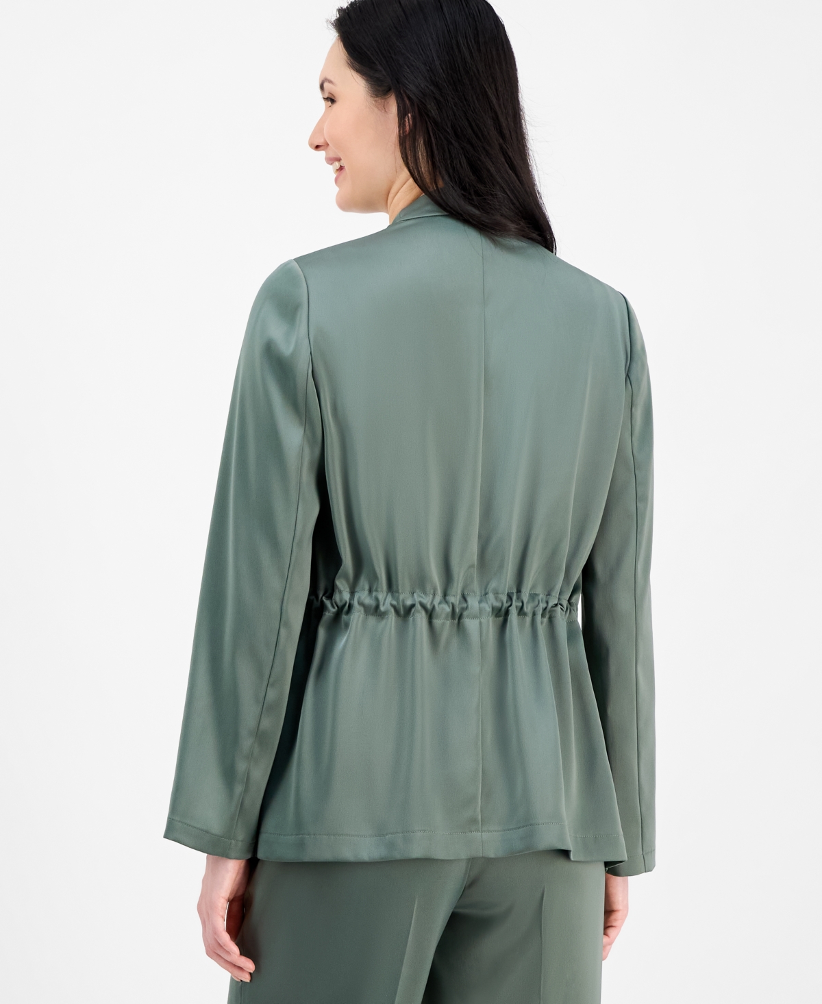 ANNE KLEIN WOMEN'S DRAPE-FRONT DRAWSTRING-WAIST JACKET 