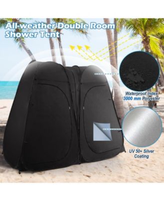 Oversized Pop Up Shower Tent with Window Floor and Storage Pocket