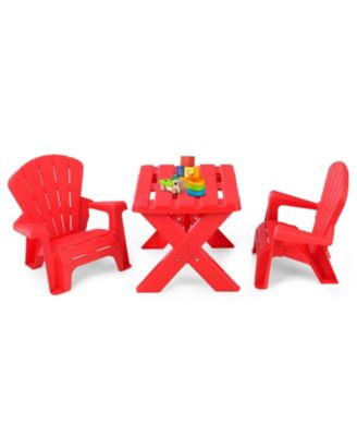 3-Piece Plastic Children Play Table Chair Set