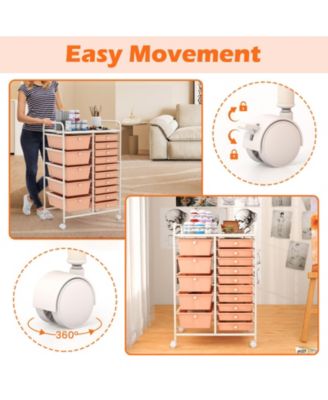 15-Drawer Utility Rolling Organizer Cart Multi-Use Storage