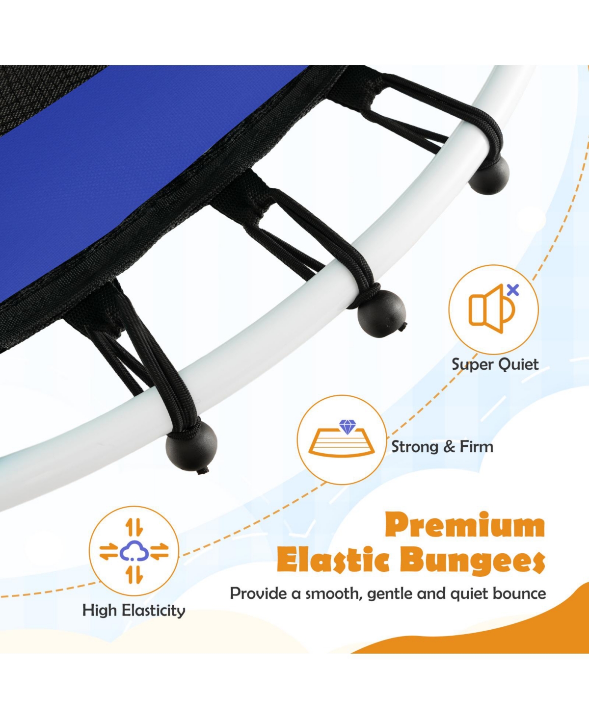 Gouun Mini Trampoline with Enclosure and Heavy-duty Metal Frame