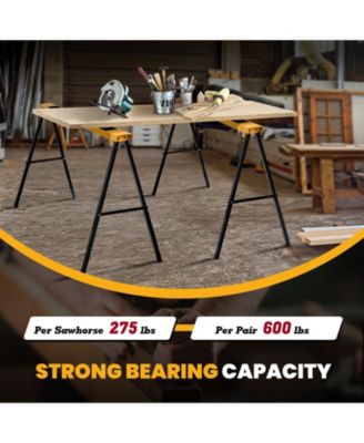 2 Pack Heavy Duty Sawhorse with Steel Folding Legs
