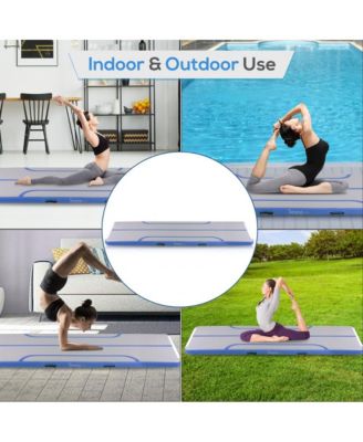 9.8 ft. Tumbling Gymnastics Inflatable Air Mat with Electric Air Pump, Blue