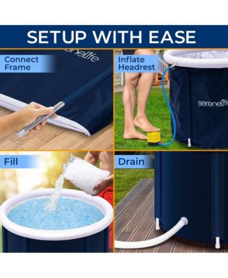 Inflatable Cold Plunge Tub with Insulated Design and Neck Support, Black