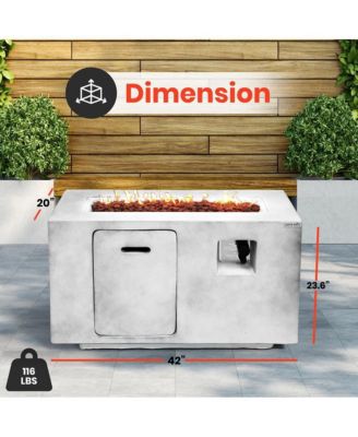 Fire Pit Table - 50,000 BTU Propane Gas Fire Pit with Adjustable Flame & Stainless Steel Burner, Weather Resistant, Easy Propane Access, Perfect for Parties & BBQs with Elegant Lava Rock