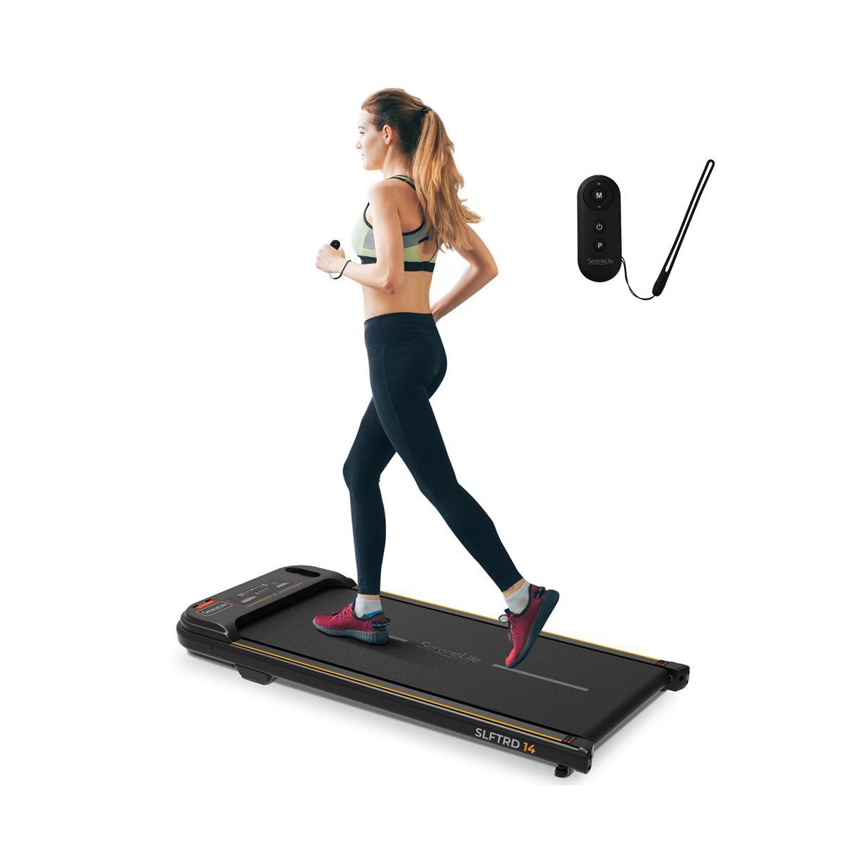 2.5HP Electric Portable Walking Pad with Led Display, Black - Black
