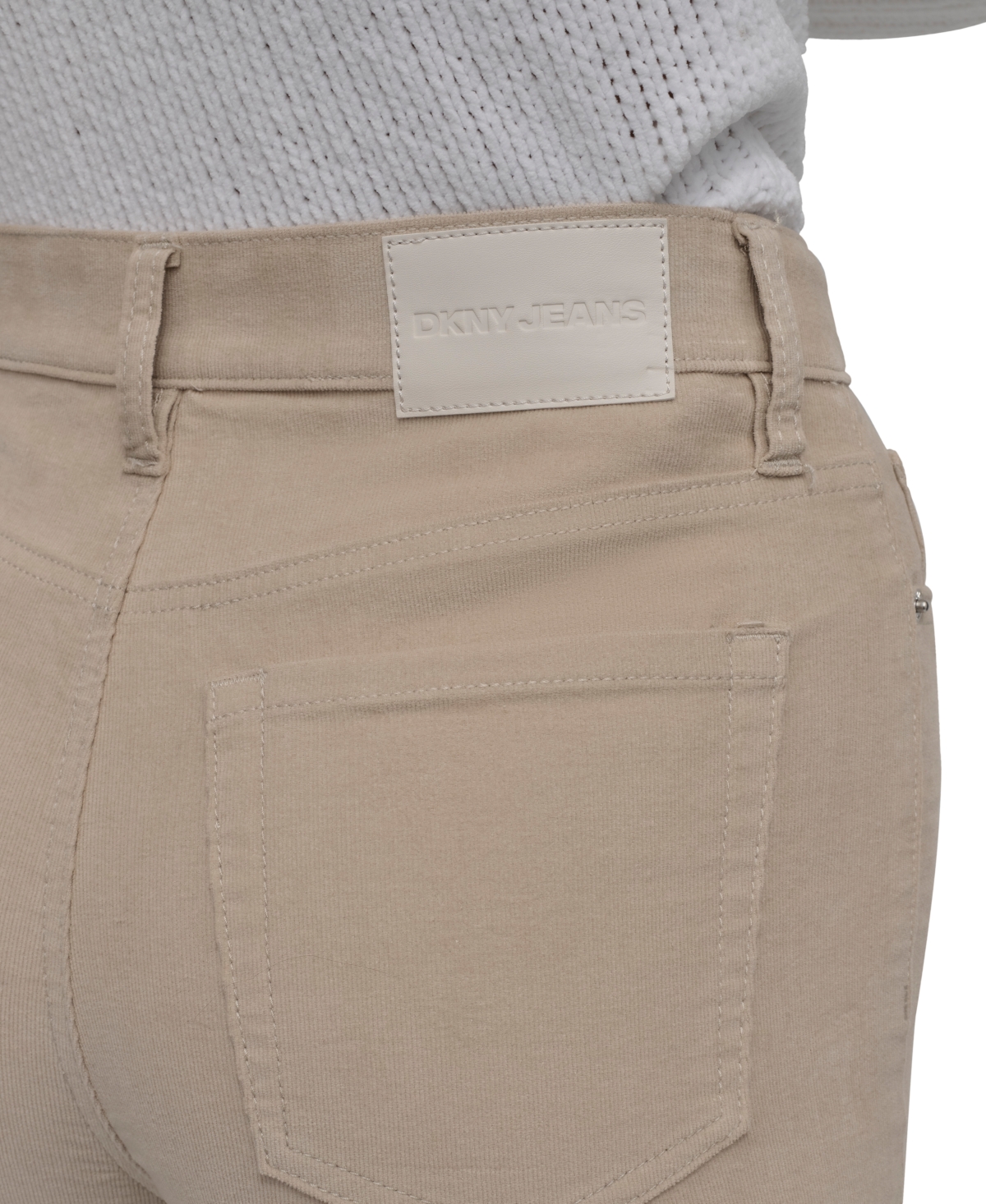 Dkny Jeans Women's Corduroy Cord High-Rise Flare Pants - J1U - CHINO KHAKI