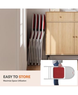 Folding Chairs 2 Pack, Portable Metal Chairs with Cushions and Non-Slip Feet Pads for Home and Office, Indoor and Outdoor Events