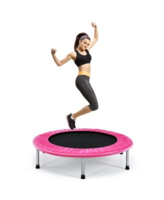 38 Inch Mini Folding Trampoline Portable Leisure Fitness Backboard