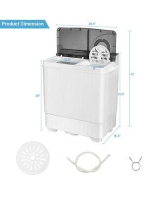 26 Pound Portable Semi-automatic Washing Machine with Built-in Drain Pump
