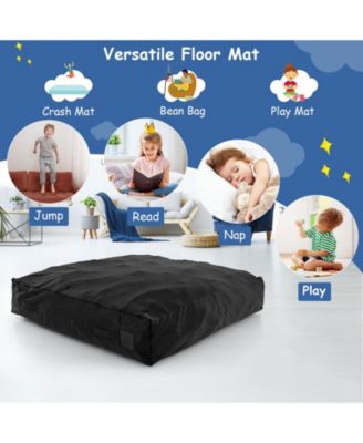 57 x 57 Inch Crash Pad Sensory Mat with Foam Blocks and Washable Velvet Cover