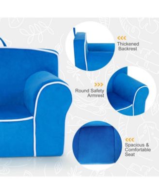 Upholstered Kids Sofa with Velvet Fabric and High-Quality Sponge