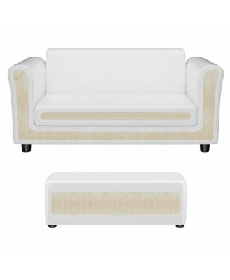 Soft Kids Double Sofa with Ottoman