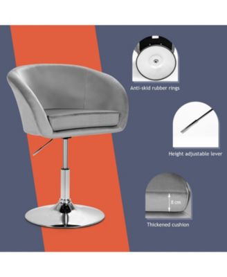 360 Degree Swivel Makeup Stool Accent Chair with Round Back and Metal Base